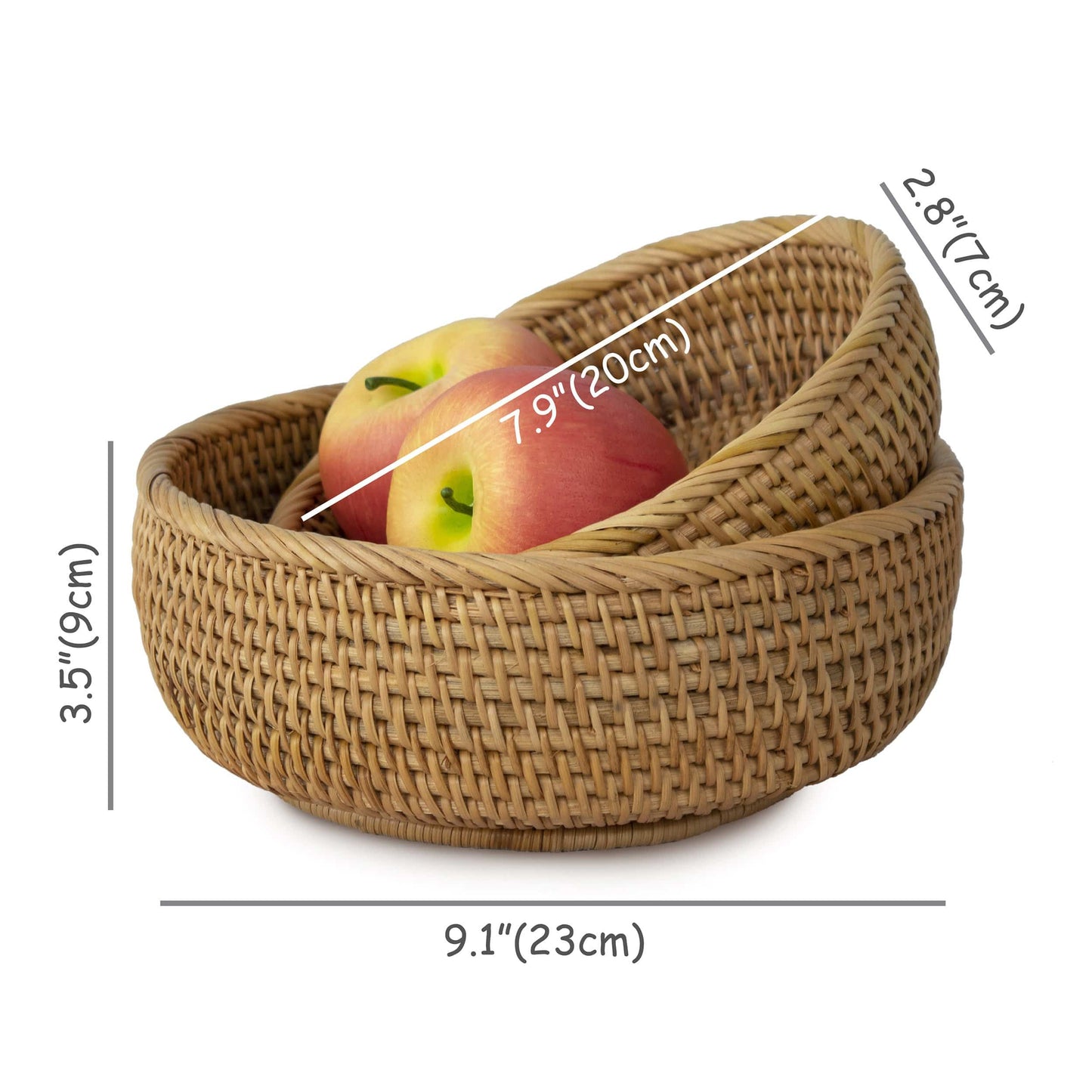 Bowl Shaped Wicker Basket Set