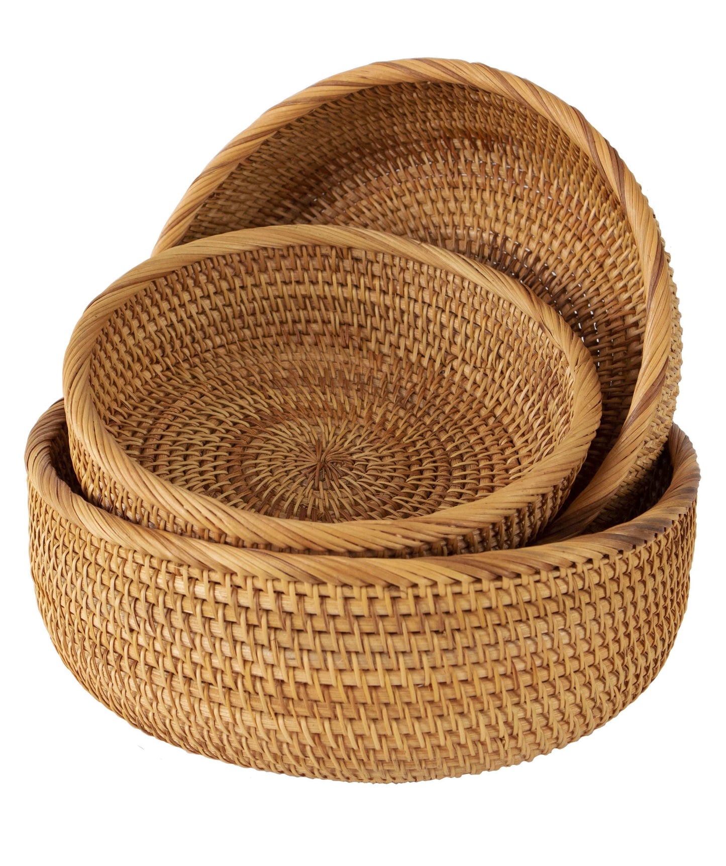 Bowl Shaped Wicker Basket Set
