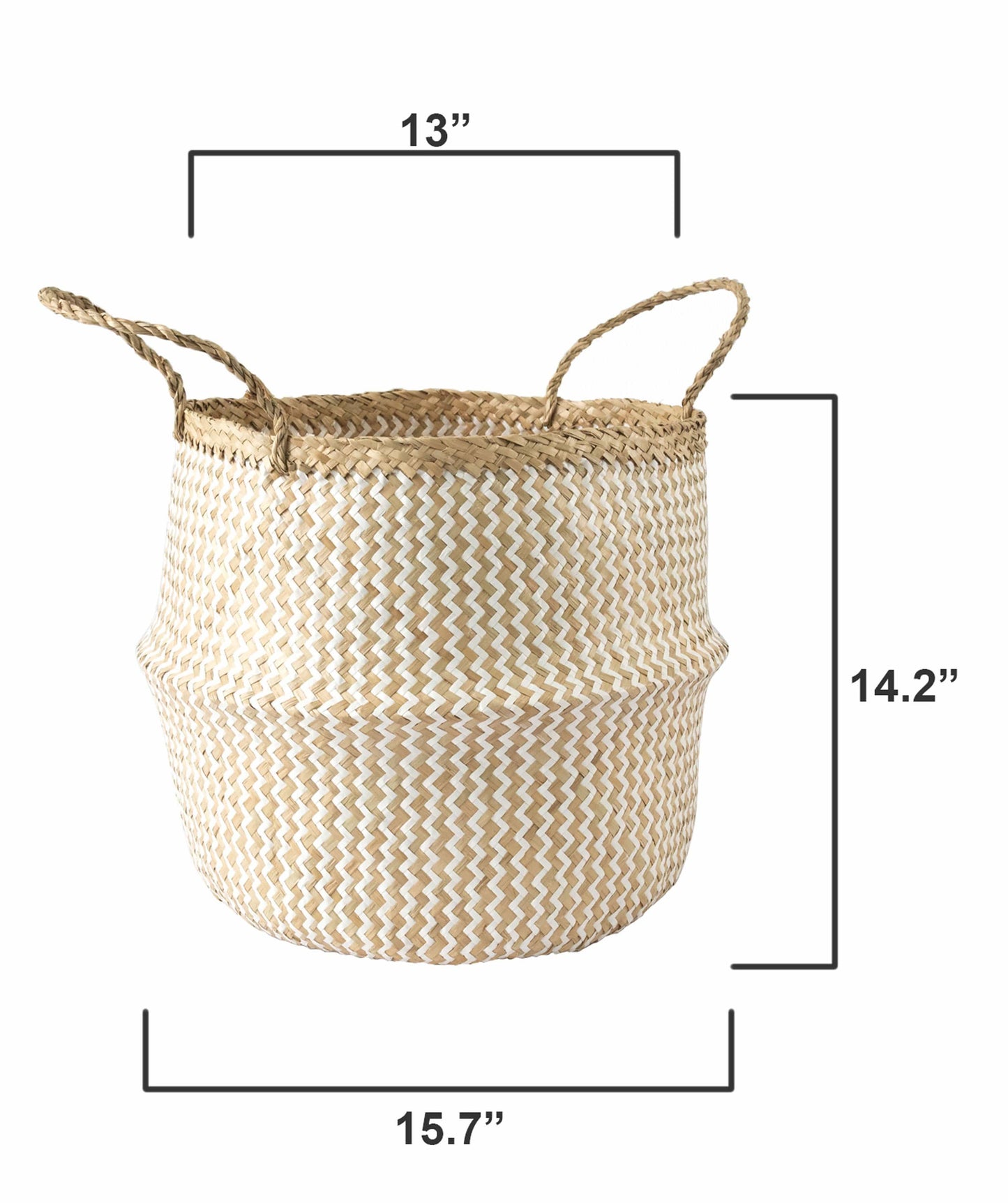 Large Belly Baskets with Handles (Set 2)